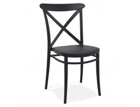 Chaise empilable 'JACOB' style rétro en matière plastique noire
