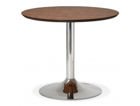 Petite table de bureau / à diner ronde 'KITCHEN' en bois finition Noyer - Ø 90 cm