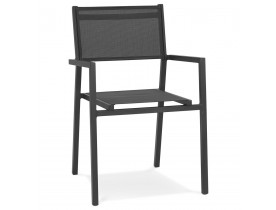 Chaise de jardin empilable 'KOS' en aluminium et matière synthétique gris foncé - commande par 2 pièces / prix pour 1 pièce
