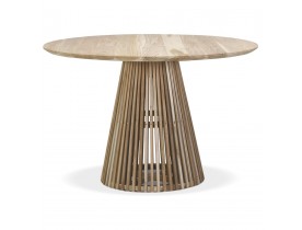 Table à manger ronde 'KWAPA' en bois Teck naturel intérieur - Ø 120 cm