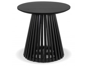 Petite table design ronde 'KWAPA' en bois Teck noir intérieur - Ø 50 cm