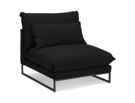 Grand fauteuil lounge 'LASKA' en tissu noir 1 place