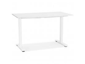 Petit bureau assis/debout 'LIVELLO' en bois et métal blanc - 120x60 cm