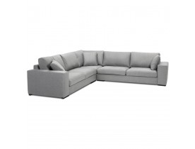 Grand canapé d'angle design 'LUCA CORNER' en tissu gris