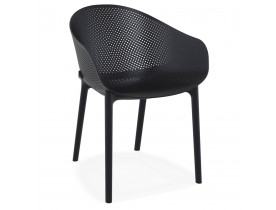 Chaise de terrasse perforée 'LUCKY' noire design