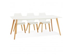 Table à manger design 'MADY' blanche style scandinave - 200x90 cm
