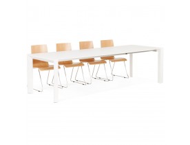 Table design extensible 'MAMAT' blanche mate - 190(270)x95 cm