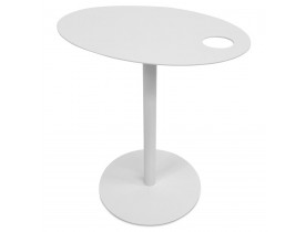 Table d'appoint ovale 'MASA' en métal blanc