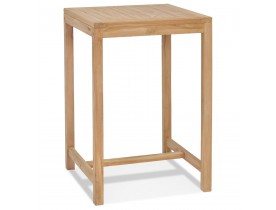 Table haute intérieur/extérieur 'MOUSTIK BAR' en bois Teck naturel - 70x70 cm