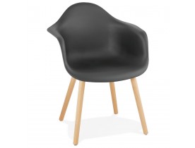 Chaise avec accoudoirs 'OLIVIA' noire style scandinave