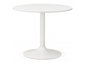 Petite table de bureau/à diner ronde 'ORLANDO' blanche - Ø 90 cm