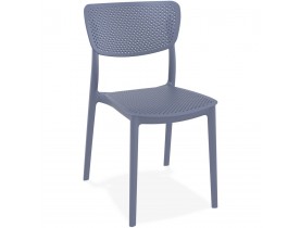 Chaise de terrasse perforée 'PALMA' en matière plastique gris foncé