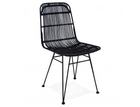 Chaise design 'PANAMA' en rotin noir