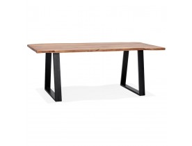 Table de salle à manger style industriel 'RAFA' en bois massif et métal - 200x95 cm