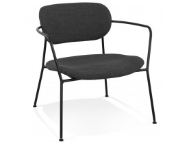Fauteuil lounge design 'RIKA' en tissu gris foncé