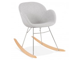Chaise à bascule design 'ROCKY' gris clair en tissu