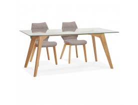 Table de salle à manger design 'SALTO' en verre - 180x90 cm