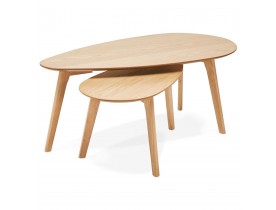 Tables gigognes design 'STOKOLM' en bois finition naturelle