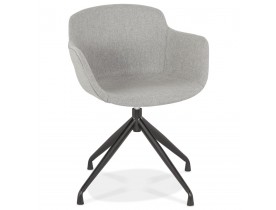 Chaise design avec accoudoirs 'SWAN' en tissu gris