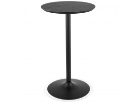 Table haute ronde 'TAMAGO' en bois et métal noir - Ø 60 cm