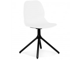 Chaise design 'TUCANA' blanche avec pieds en métal noir