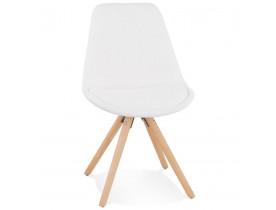 Chaise design 'VALENTINE' en tissu bouloché blanc style scandinave