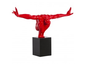 Statue déco 'WISE' athlète homme en polyrésine rouge