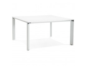 Table de réunion / bureau bench 'XLINE SQUARE' blanc - 140x140 cm