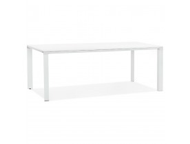 Table de réunion / à manger design 'XLINE' en bois blanc - 200x100 cm