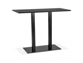 Table haute design 'ZUMBA BAR' noire avec pied en métal noir - 150x70 cm