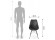 Chaise design BYBLOS noire style industriel - Dimensions