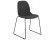 Chaise design 'DISTRIKT' en tissu gris foncé avec pieds en métal noir
