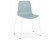 Chaise moderne 'EXPO' bleue avec pieds en métal blanc