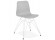 Chaise moderne 'GAUDY' grise avec pied en métal blanc