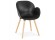 Chaise design scandinave 'PICATA' noire avec pieds en bois
