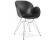 Chaise moderne 'UNAMI' noire en matière plastique avec pieds en métal chromé