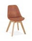 Chaise en microfibre brune 'AXEL' avec structure en bois finition naturelle