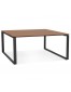 Table de réunion / bureau bench 'BAKUS SQUARE' en bois finition Noyer et métal noir - 160x160 cm