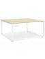 Table de réunion / bureau bench 'BAKUS SQUARE' en bois finition naturelle et métal blanc - 140x140 cm