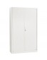 Armoire de bureau haute à rideaux 'CLASSIFY' blanche - 198x120 cm