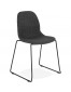 Chaise design 'DISTRIKT' en tissu gris foncé avec pieds en métal noir