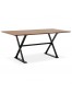 Table à diner / bureau design avec pieds en croix 'HAVANA' en bois finition Noyer - 180x90 cm