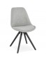 Chaise moderne 'HIPHOP' en tissu gris et pieds en bois noir