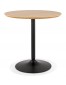 Table ronde design 'HUSH' en bois finition naturelle et métal noir - Ø 80 cm