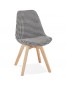 Chaise en tissu pied de poule 'JOE' avec structure en bois naturel