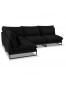 Canapé d'angle design 'LASKA ANGLE' en tissu noir