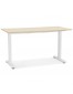 Bureau droit assis/debout 'LIVELLO' en bois finition naturelle et métal blanc - 140x70 cm