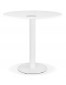Petite table à diner 'LUCETTE' ronde en bois et fonte blanche - Ø 68 cm