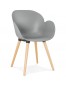 Chaise design scandinave 'PICATA' grise avec pieds en bois