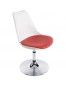 Chaise moderne pivotante 'QUEEN' réglable blanche et rouge